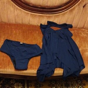 Blue Junior Period Two-Piece Swimsuit Med NWOT